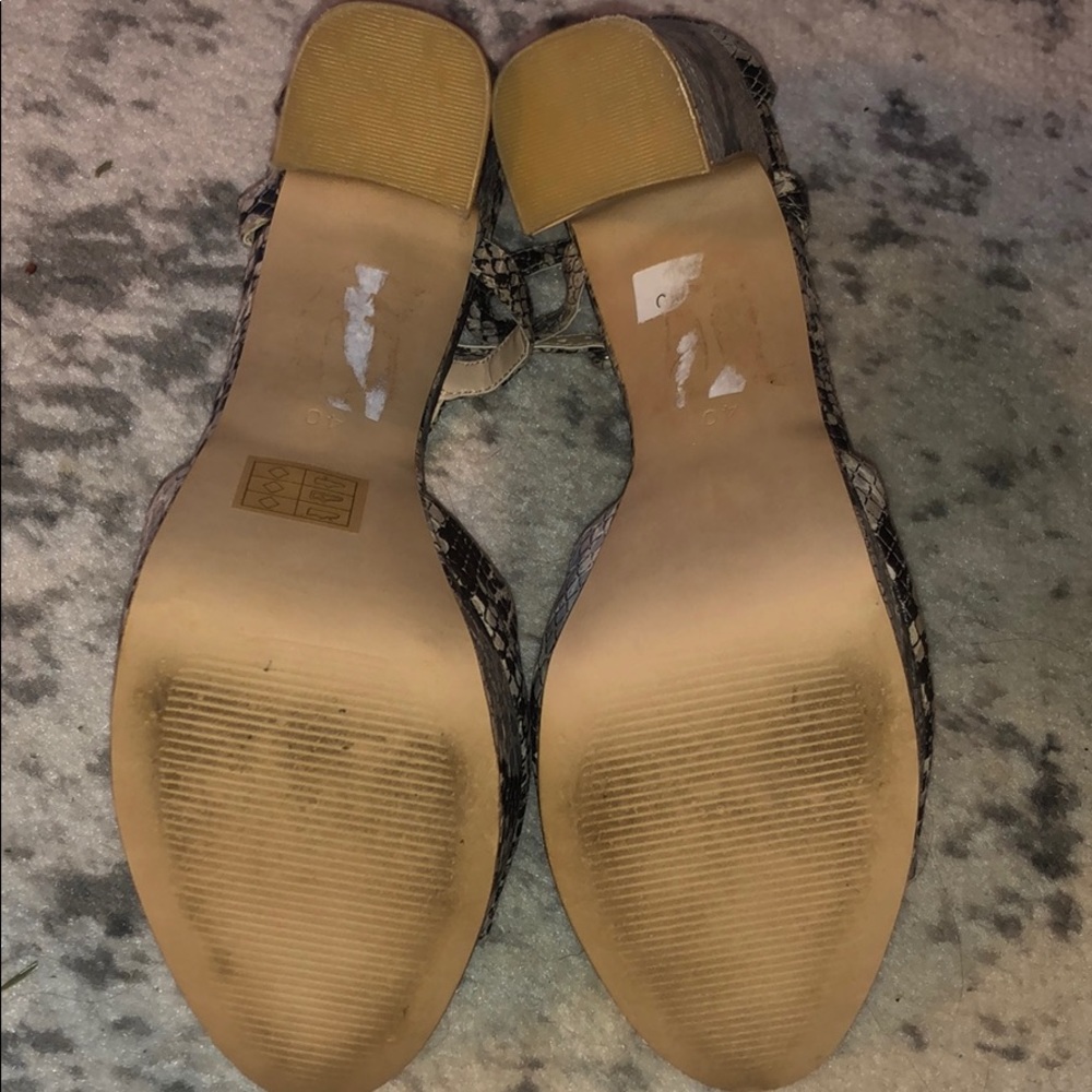 Topshop- Snake Skin Open-toe Pumps- Size 40 - Picture 6 of 7